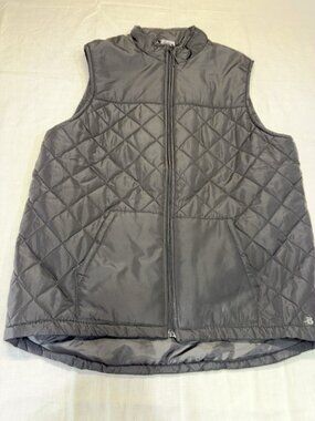 Badger Sport Full Zip Vest Men XL Black Quilted Insulated Pocket